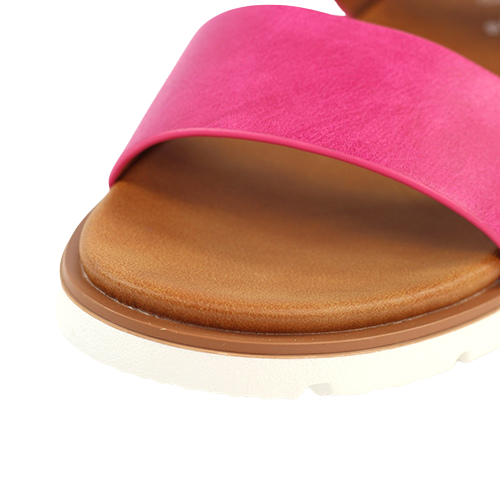 Lunar Ladies Flat Sandals - Cher - Fuchsia