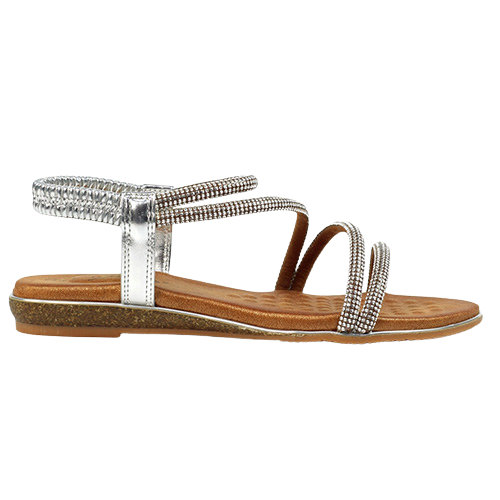 Lunar Ladies Flat Sandals - Cortez - Silver