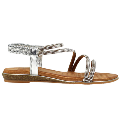 Lunar Ladies Flat Sandals - Cortez - Silver
