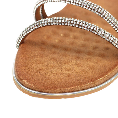 Lunar Ladies Flat Sandals - Cortez - Silver