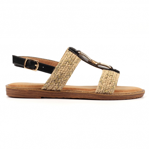 Lunar Ladies Flat Sandals - Lumi - Black