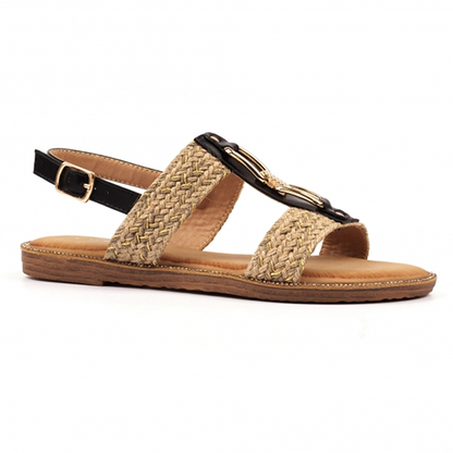 Lunar Ladies Flat Sandals - Lumi - Black