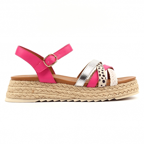 Lunar Ladies Flatform Sandals - Flick - Fuchsia