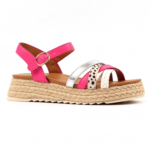 Lunar Ladies Flatform Sandals - Flick - Fuchsia