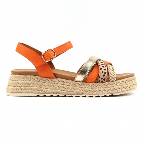 Lunar Ladies Flatform Sandals - Flick - Orange