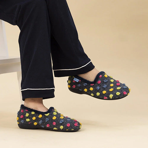 Lunar Ladies Slippers - Helix -Navy