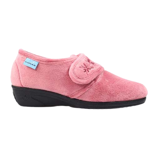 Lunar Ladies Velcro Slippers - Paula - Pink
