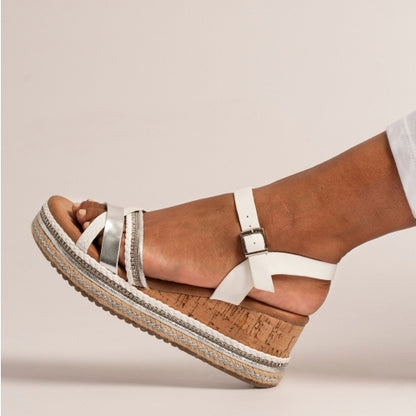 Lunar Ladies Wedge Sandals - Donna - White