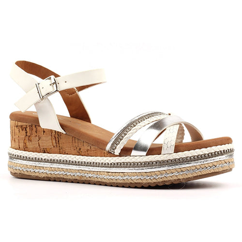 Lunar Ladies Wedge Sandals - Donna - White