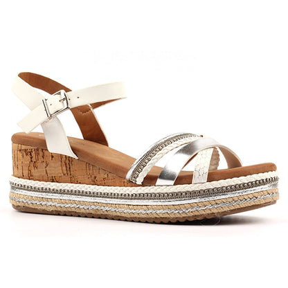Lunar Ladies Wedge Sandals - Donna - White
