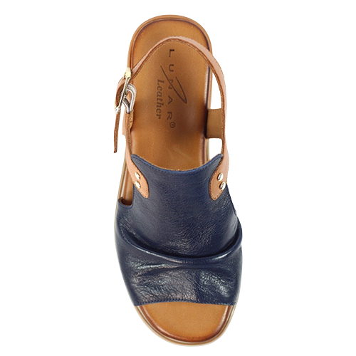 Lunar Ladies Wedge Sandals - Steffi - Navy