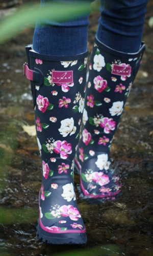 Lunar Ladies Wellington Boots - Garden - Navy