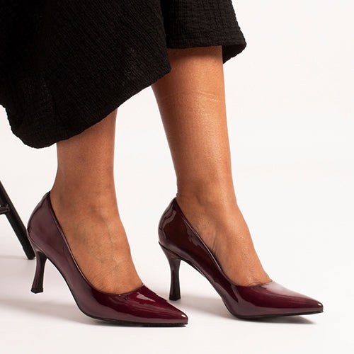 Lunar  Dressy Court  Heel - Megan - Burgundy