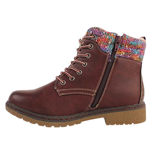 Lunar Ladies Waterproof Ankle Boots - Jalapeno - Burgundy