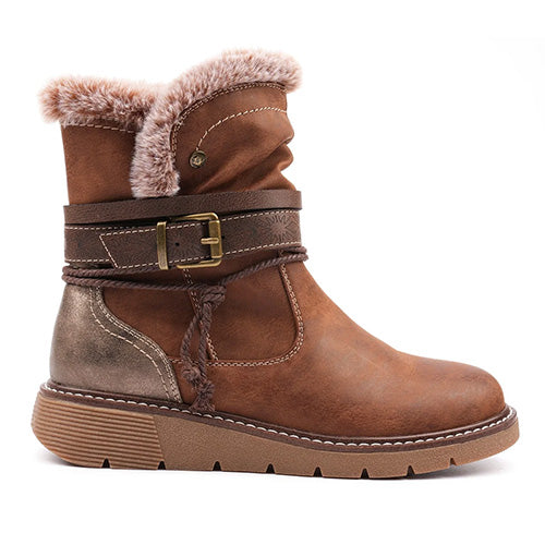 Lunar Waterproof Wide Fit Mid Boots - Ellie - Tan
