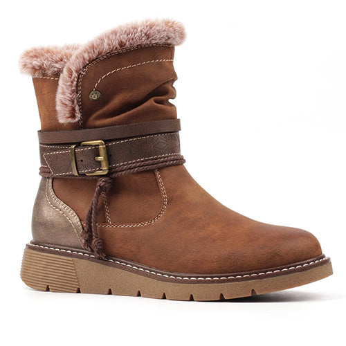 Lunar Waterproof Wide Fit Mid Boots - Ellie - Tan