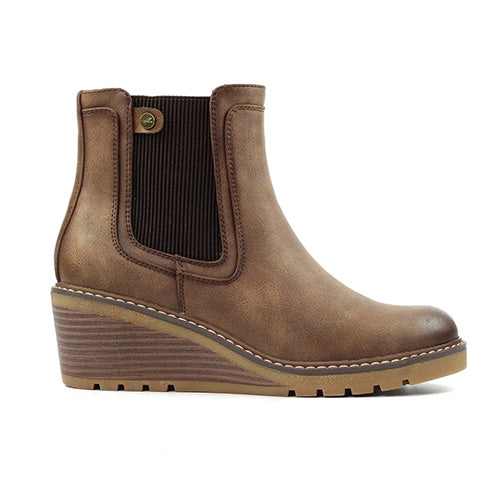 Lunar Wedge Ankle Boots - Connie - Brown