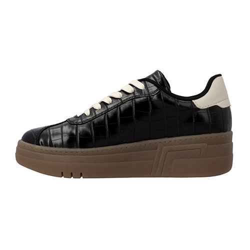 Rieker Ladies Platform Trainers - M7601 - Black Croc