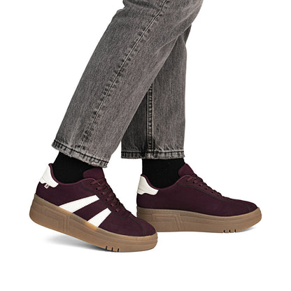 Rieker Ladies Platform Trainers - M7601 - Burgundy