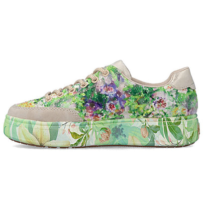 Rieker Ladies Platform Trainers - M7711 - Green Floral