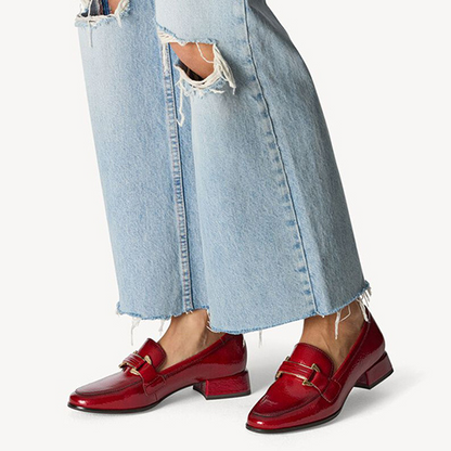 Marco Tozzi  Block Heeled Loafers - 24250-45-  Red