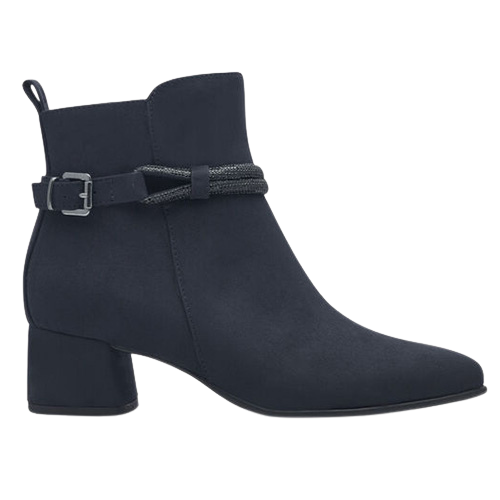 Marco Tozzi Block Heeled Ankle Boots - 25399-43 - Navy