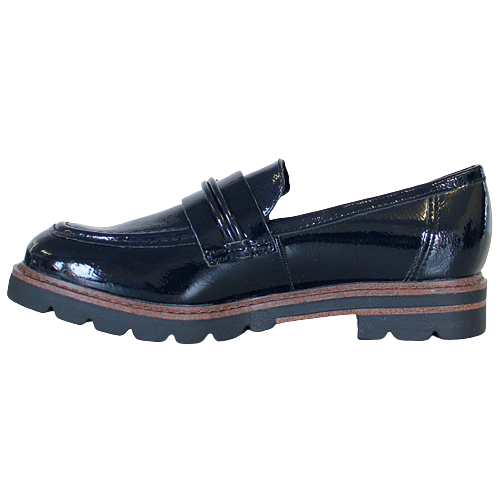 Ladies navy patent store loafers