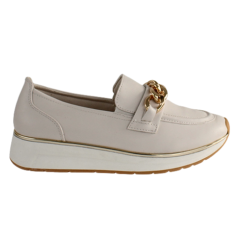 Marco Tozzi Wedge Loafers - 24734-42 - Cream/Gold