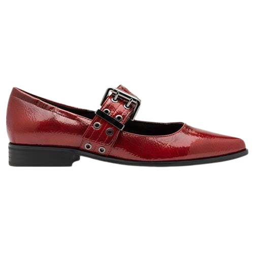 Marco Tozzi Ladies Cross Strap Pumps - 22128-45 - Red Patent