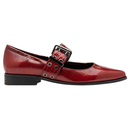 Marco Tozzi Ladies Cross Strap Pumps - 22128-45 - Red Patent