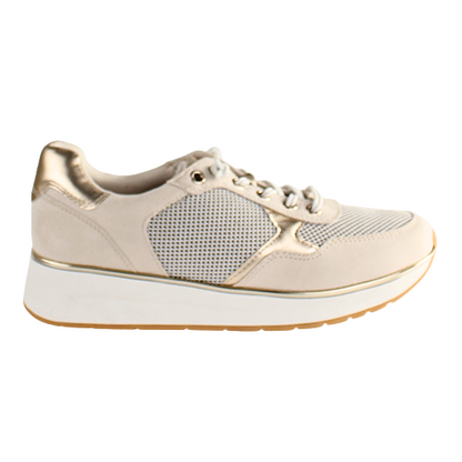 Marco Tozzi Ladies Wedge Trainers - 23731-42 - Cream/Rose