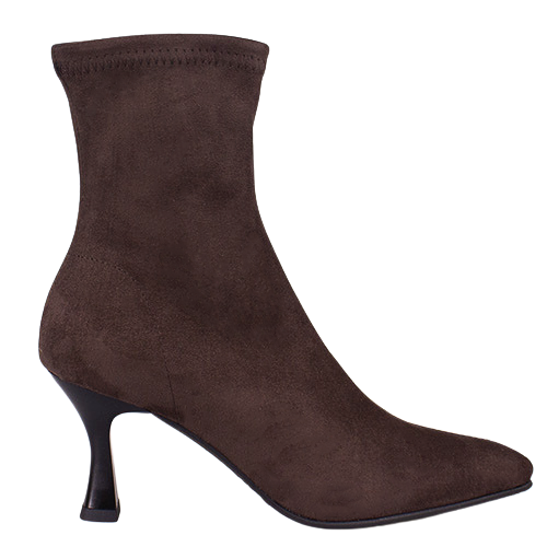 Miss Elastic  Ankle Boots - 78042 -Brown Suede