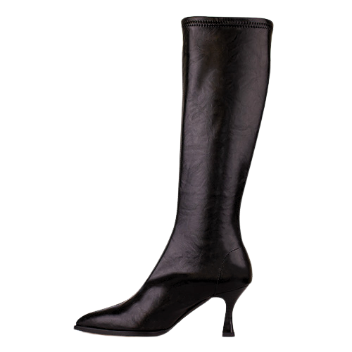 Miss Elastic Ladies Knee Boots - 78038 - Black