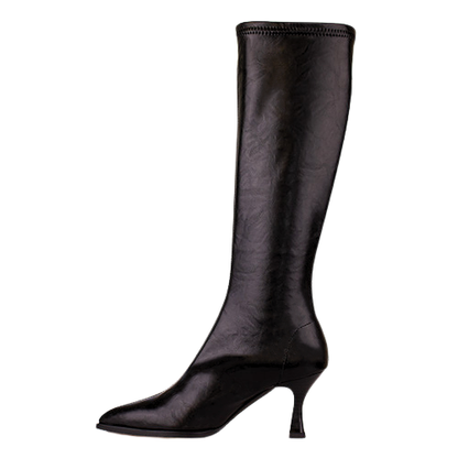 Miss Elastic Ladies Knee Boots - 78038 - Black
