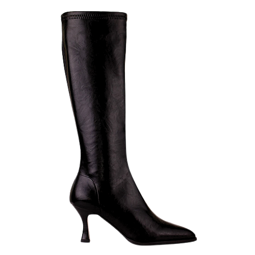 Miss Elastic Ladies Knee Boots - 78038 - Black