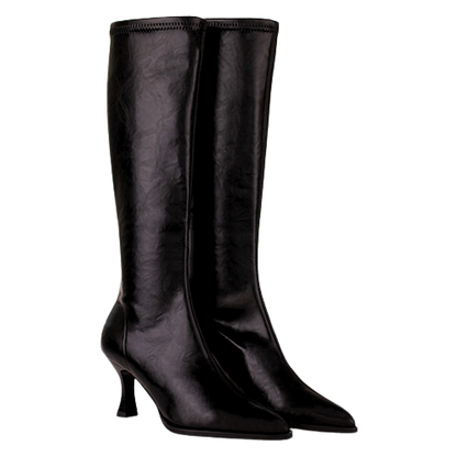 Miss Elastic Ladies Knee Boots - 78038 - Black