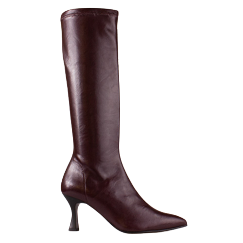 Miss Elastic Ladies Knee High Boots - 78041 - Burgundy