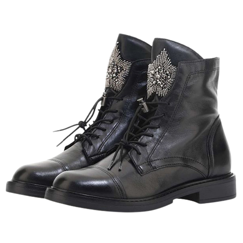 Mjus Ladies Ankle Boots - T81209 - Black/Metallic