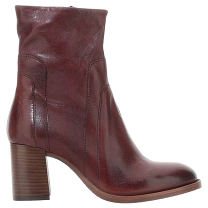 Mjus  Block Heeled Ankle Boots - P26206 - Burgundy