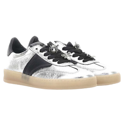 Mjus Ladies Trainers - T94101 -  Silver/Black