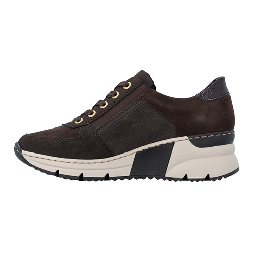 Rieker Ladies Wedge Trainers - N6314 - Brown