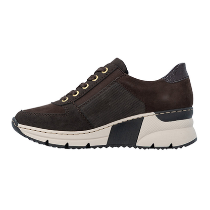 Rieker Ladies Wedge Trainers - N6314 - Brown