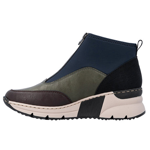 Rieker Ladies Ankle Boot N6352-91 - Brown/Green
