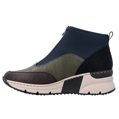 Rieker Ladies Ankle Boot N6352-91 - Brown/Green