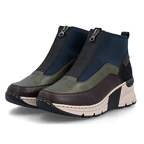 Rieker Ladies Ankle Boot N6352-91 - Brown/Green