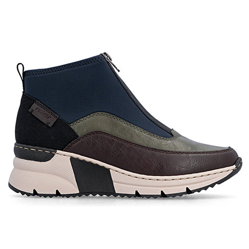 Rieker Ladies Ankle Boot N6352-91 - Brown/Green