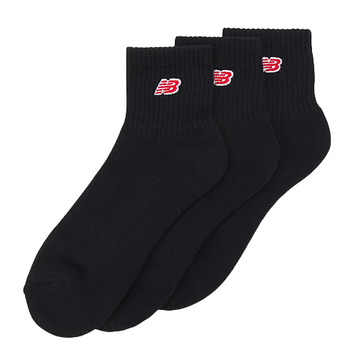 New Balance Patch Logo Ankle Socks - 3 pack - Black