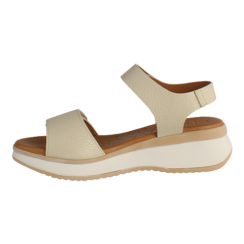 Oh My Sandals Ladies Velcro Wedge Sandals - 5411 - Beige