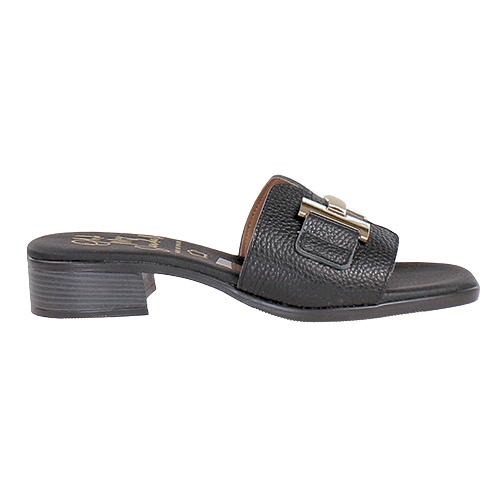 Oh! My Sandals Ladies Block Heeled Mules - 5605 - Black
