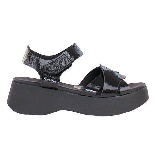 Oh! My Sandals Ladies Platform Sandals - 5683 - Black Patent